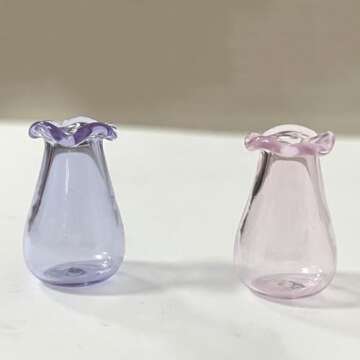 SPANSEE 2 PCS Cat Whisker Vase, Mini Vase for Cat Whiskers, Miniature Vase, Tiny Vase for Decor, Cat Whisker Holder