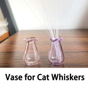 SPANSEE 2 PCS Cat Whisker Vase, Mini Vase for Cat Whiskers, Miniature Vase, Tiny Vase for Decor, Cat Whisker Holder