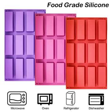 Set of 3 Silicone Molds for Baking and Crafts