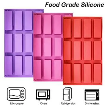 Set of 3 Silicone Molds for Baking and Crafts