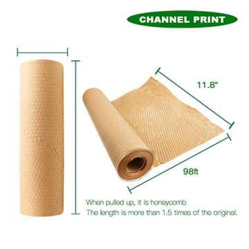 Honeycomb Cushioning Wrap Roll - Ideal for Packing & Gifts