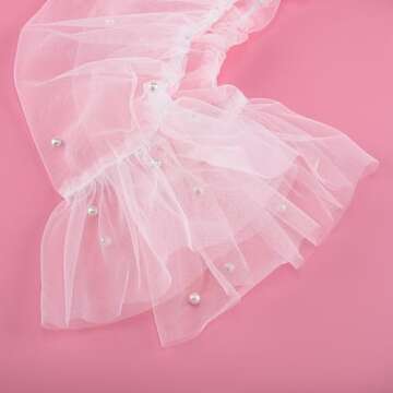 Ayliss Women Fingerless Lace Gloves Pearl Wedding Opera Party 1920s Fancy Special Occasion Dress Formal Dancing Cosplay (off white)