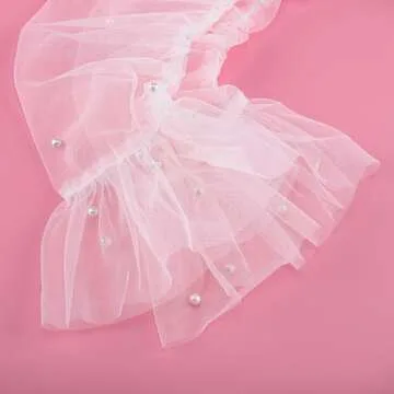 Ayliss Women Fingerless Lace Gloves Pearl Wedding Opera Party 1920s Fancy Special Occasion Dress Formal Dancing Cosplay (off white)