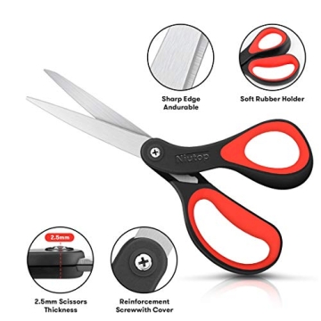Niutop Heavy Duty Comfort Grip Scissors for All Uses