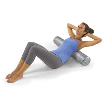 OPTP Silver AXIS Foam Roller, Moderate Density for Sports Medicine, Physical Therapy, Pilates, Yoga - Myofascial Release on Trigger Points (Silver Moderate Density, 36" x 6" Round)