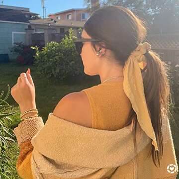 Reoxvo Stack Gold Beaded Bracelets for Women Trendy