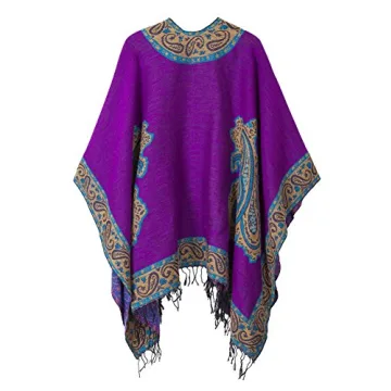 Fashionable Urban CoCo Vintage Purple Poncho Cape