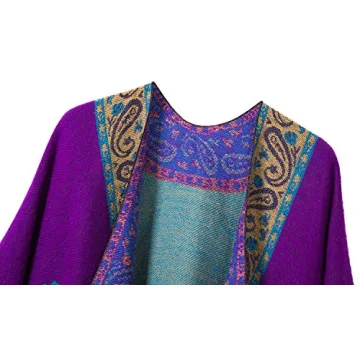 Fashionable Urban CoCo Vintage Purple Poncho Cape