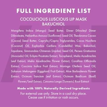 Natural Vegan Lip Mask Overnight Moisturizer for Dry Lips