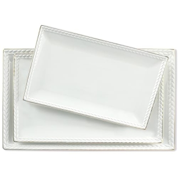 Kassel Ceramic Serving Platter Set | Elegant 14/12/10 Inch Trays for Entertaining