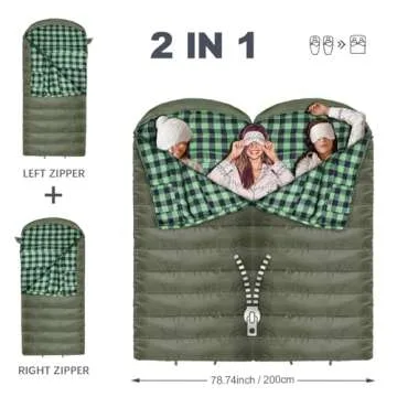 POEPORE Extra Warm 0 Degree Sleeping Bag for Camping