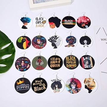 Vibrant 20 Pairs African Wooden Earrings for Stylish Women