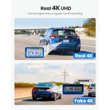 Yeecore Dual Dash Cam 5G WiFi GPS, Real 4K+HDR 1080P Dash Cam Front and Rear, 3.3 Inch Eye-Care Scre...