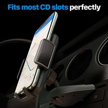 Bestrix Cell Phone Holder for Car, CD Slot Car Phone Holder, Hands Free Car Mount with Strong Grip Universal for iPhone14/13/12/11/11Pro/Xs MAX/XR/XS/X/8/7/6 Plus, Galaxy S22/S21/S20/S10+/S10e/S9/S9+