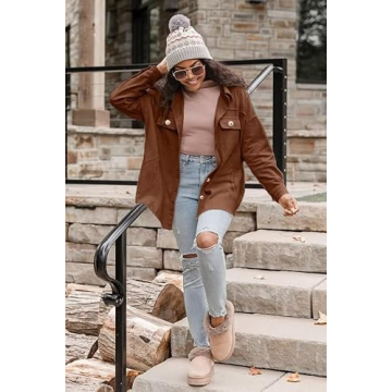 VICHYIE Womens Corduroy Oversized Shacket for Style