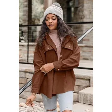 VICHYIE Womens Corduroy Oversized Shacket for Style