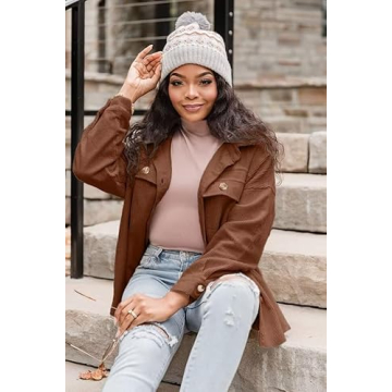 VICHYIE Womens Corduroy Oversized Shacket for Style