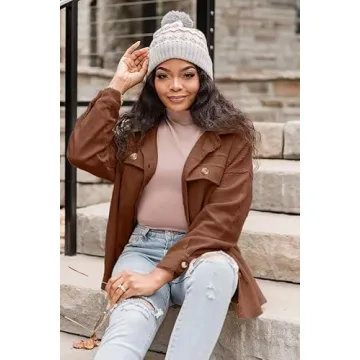 VICHYIE Womens Corduroy Oversized Shacket for Style