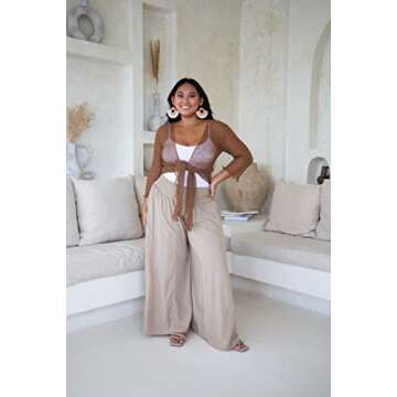 SHU-SHI Plus Size Sheer Shrug Summer Sweaters for Women Lightweight Cardigan Bolero Tie Top Open Fro...