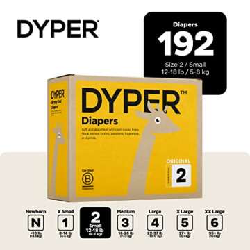 DYPER Viscose from Bamboo Baby Diapers Size 2 + 1 Pack Wet Wipes | Honest Ingredients | Made with Pl...