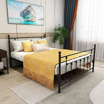 Comfortable HOJINLINERO Metal Bed Frame - Easy Assembly