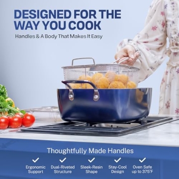 GRANITESTONE 20 Pc Nonstick Cookware Set for Easy Cooking