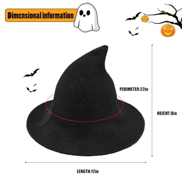 Leuceiy Halloween Witch Hat for Women Comfortable Wool Accessory