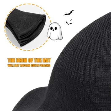 Leuceiy Halloween Witch Hat for Women Comfortable Wool Accessory