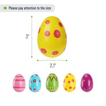 Mr. Pen- Plastic Easter Eggs, 30 Pack, 3'' Tall, Printed Plastic Easter Eggs, Plastic Easter Eggs Bulk, Easter Eggs Empty, Plastic Eggs Fillable, Easter Basket Fillers, Empty Easter Egg