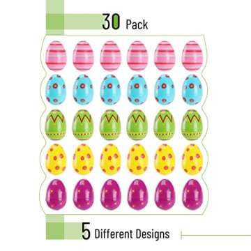 Mr. Pen- Plastic Easter Eggs, 30 Pack, 3'' Tall, Printed Plastic Easter Eggs, Plastic Easter Eggs Bulk, Easter Eggs Empty, Plastic Eggs Fillable, Easter Basket Fillers, Empty Easter Egg