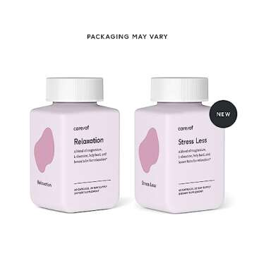 Care/of Stress Less - Stress Relief Supplements for Stress Management, Stress Vitamins for Women & Men - Free Wellness Tracker APP, C.L.E.A.N. & Non-GMO Stress Supplements for Adults, 30 Count
