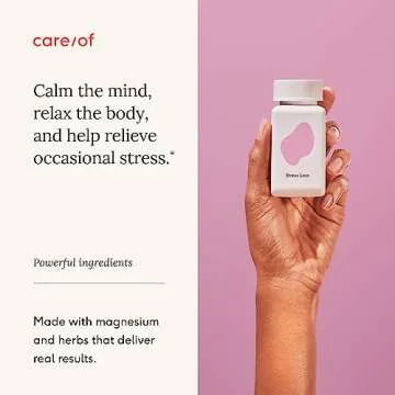 Care/of Stress Less - Stress Relief Supplements for Stress Management, Stress Vitamins for Women & Men - Free Wellness Tracker APP, C.L.E.A.N. & Non-GMO Stress Supplements for Adults, 30 Count