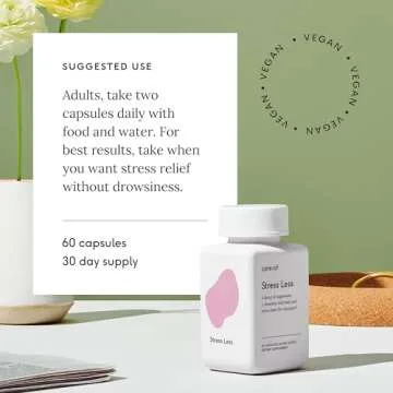 Care/of Stress Less - Stress Relief Supplements for Stress Management, Stress Vitamins for Women & Men - Free Wellness Tracker APP, C.L.E.A.N. & Non-GMO Stress Supplements for Adults, 30 Count