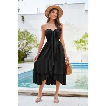 GRACE KARIN Spaghetti Strap Sundress for Women - Stylish Midi Dress