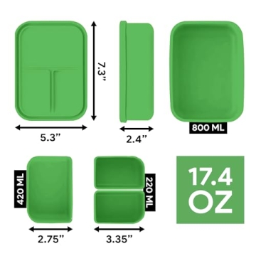 Premium Silicone Bento Box Set for Kids - Eco-Friendly & Versatile