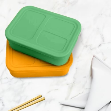 Premium Silicone Bento Box Set for Kids - Eco-Friendly & Versatile