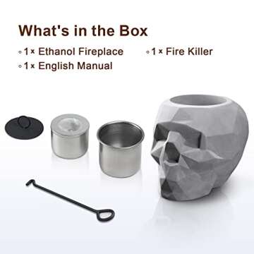 BRIAN & DANY Tabletop Fire Pit, Portable Mini Fireplace for Indoor and Outdoor Use