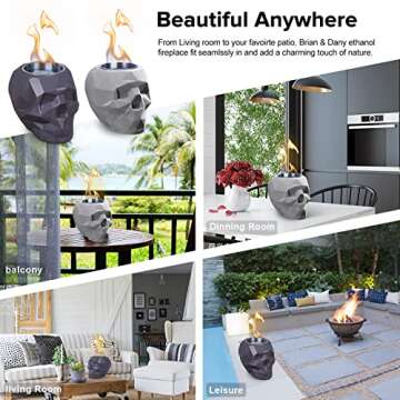 BRIAN & DANY Tabletop Fire Pit, Portable Mini Fireplace for Indoor and Outdoor Use