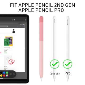 Delidigi Pencil Case Compatible with Apple Pencil Pro and Apple Pencil 2nd Generation Case, Gradient Color Case Sleeve Silicone Cover Accessories for Apple Pencil