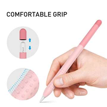 Delidigi Pencil Case Compatible with Apple Pencil Pro and Apple Pencil 2nd Generation Case, Gradient Color Case Sleeve Silicone Cover Accessories for Apple Pencil