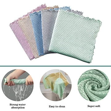 DyPinYise Fish Scale Microfiber Cloths for Streak-Free Shine