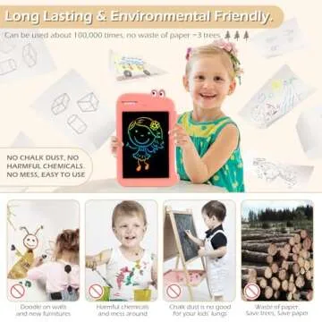 Jasonwell LCD Drawing Writing Tablet - Drawing Pad Doodle Board for Kids Toddlers Drawing Toy Educational Learning Toys Christmas Birthday Gift 2 3 4 5 6 7 8 Year Old Girls Boys (Pink Dinosaur)