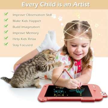 Jasonwell LCD Drawing Writing Tablet - Drawing Pad Doodle Board for Kids Toddlers Drawing Toy Educational Learning Toys Christmas Birthday Gift 2 3 4 5 6 7 8 Year Old Girls Boys (Pink Dinosaur)