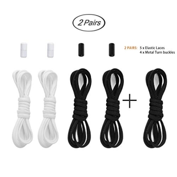 anan520 Elastic No Tie Shoe Laces For All Ages (2 Pairs)