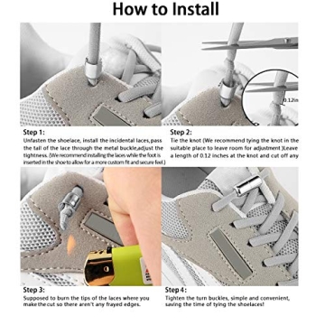 anan520 Elastic No Tie Shoe Laces For All Ages (2 Pairs)