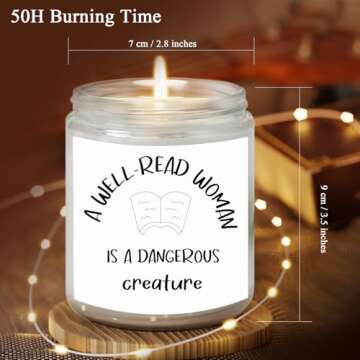 Book Lover Gifts, Book Lover Candle, Bookish Gifts Candles for Women Her, Book Club Christmas Gifts, Book Themed Gifts for Readers Librarians Bookworm - Reading Book Candle
