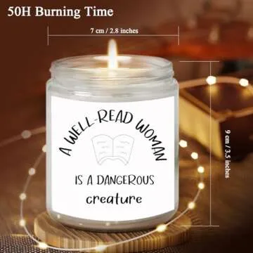 Book Lover Gifts, Book Lover Candle, Bookish Gifts Candles for Women Her, Book Club Christmas Gifts, Book Themed Gifts for Readers Librarians Bookworm - Reading Book Candle