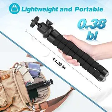 Aureday Cell Phone Tripod Stand - Flexible & Compact with Bluetooth Remote