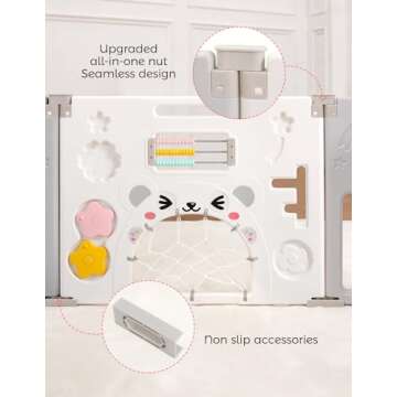 Baby Playpen, Dripex Foldable Playpen for Babies and Toddlers, 60x60 inches Fence Play Area, Custom Shape Pen, Easy Assemble Storage, Yard Safety