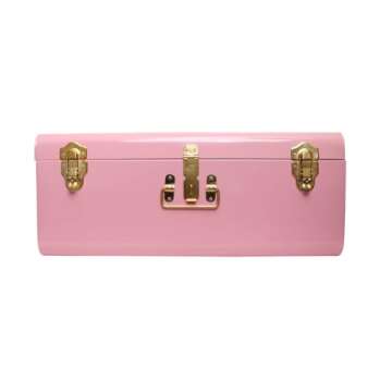 American Atelier Trunks | Set of 2 | Pink | Vintage Style Storage with Gold Finish Hardware | Space Saving Organizer | Use in Home, Dorm, and Office | Medium and Large